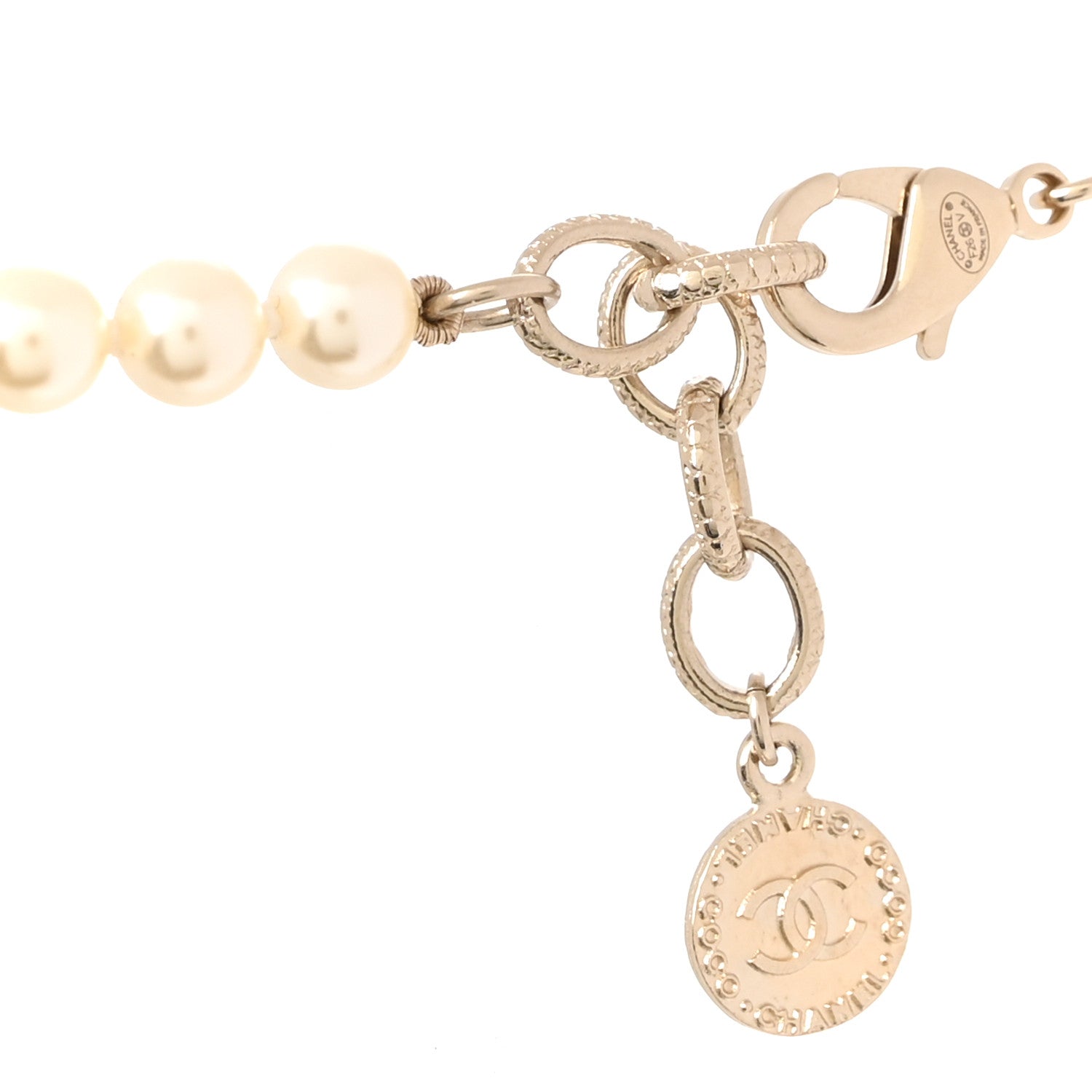 Chanel Pearl CC 100th Anniversary Necklace Light Gold 4 of 5