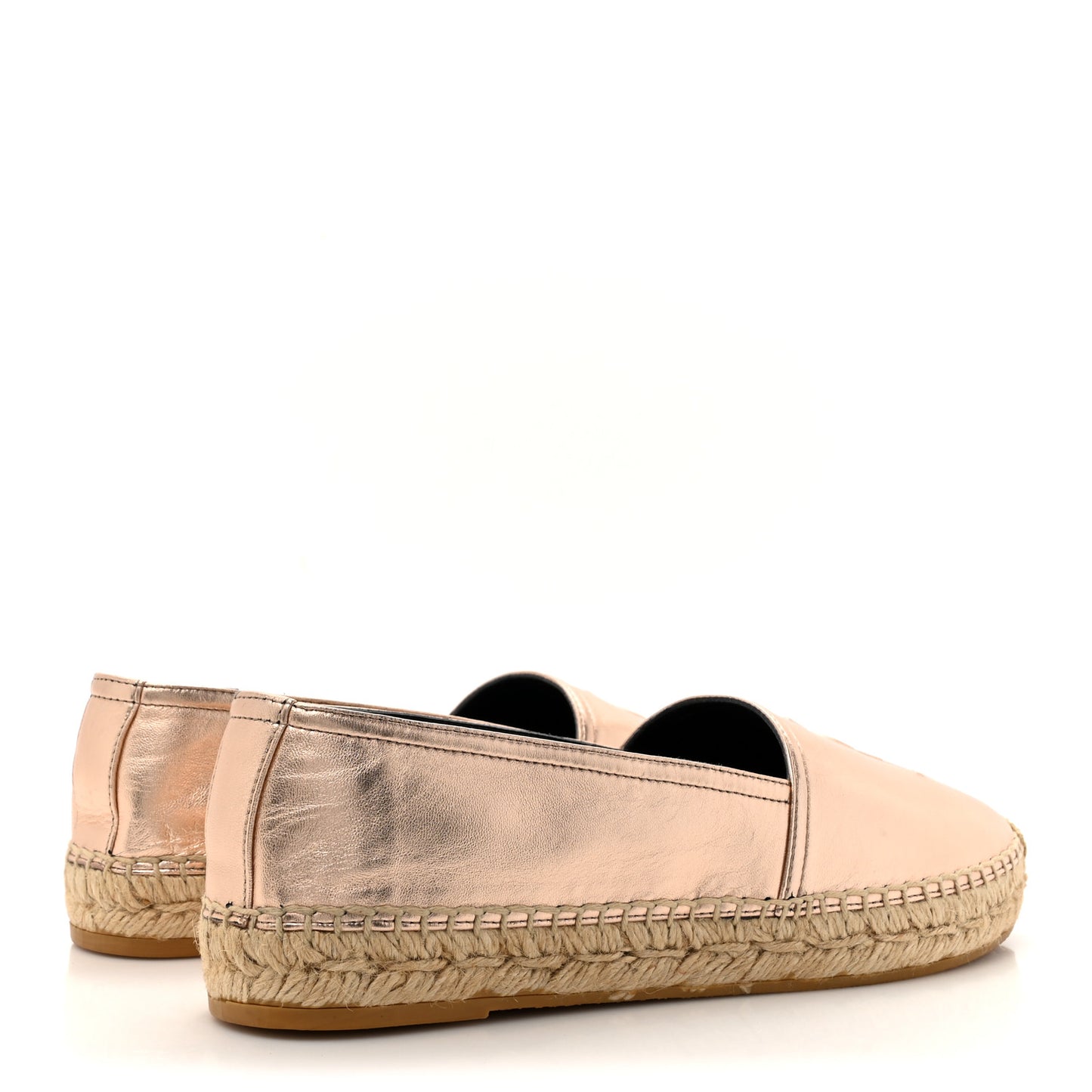 Metallic Lambskin Monogram Espadrilles 35 Blush