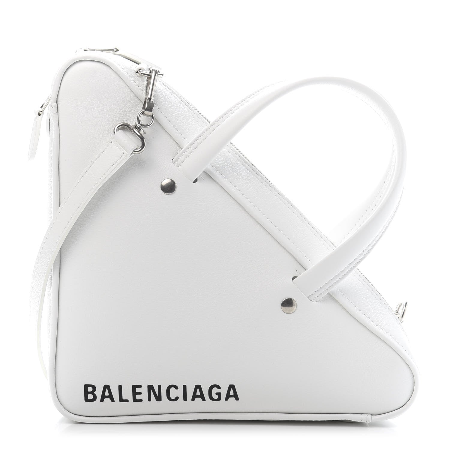 Balenciaga Calfskin XS Triangle Duffle White 1 of 12