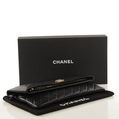 Chanel Lambskin Quilted Beauty CC Boy Clutch Black 4 of 7