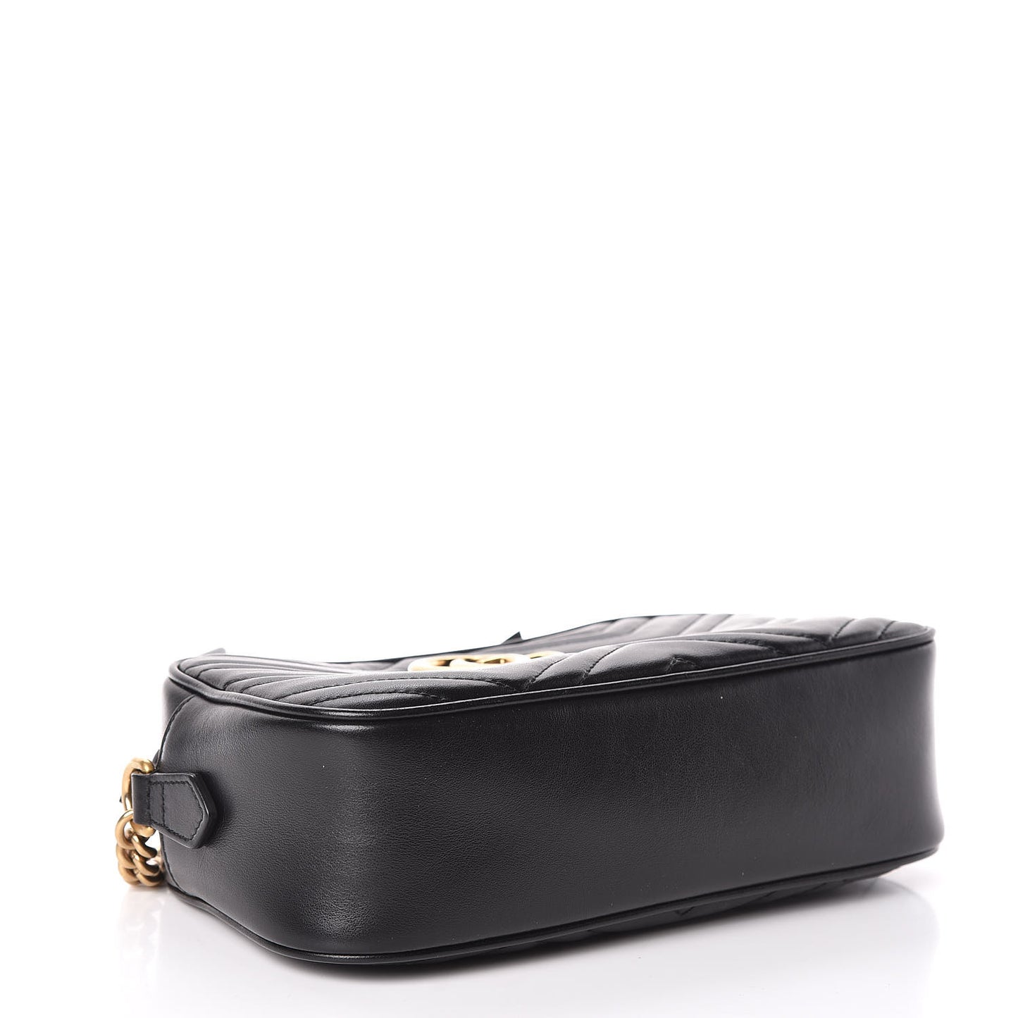 Calfskin Matelasse Small GG Marmont Chain Shoulder Bag Black