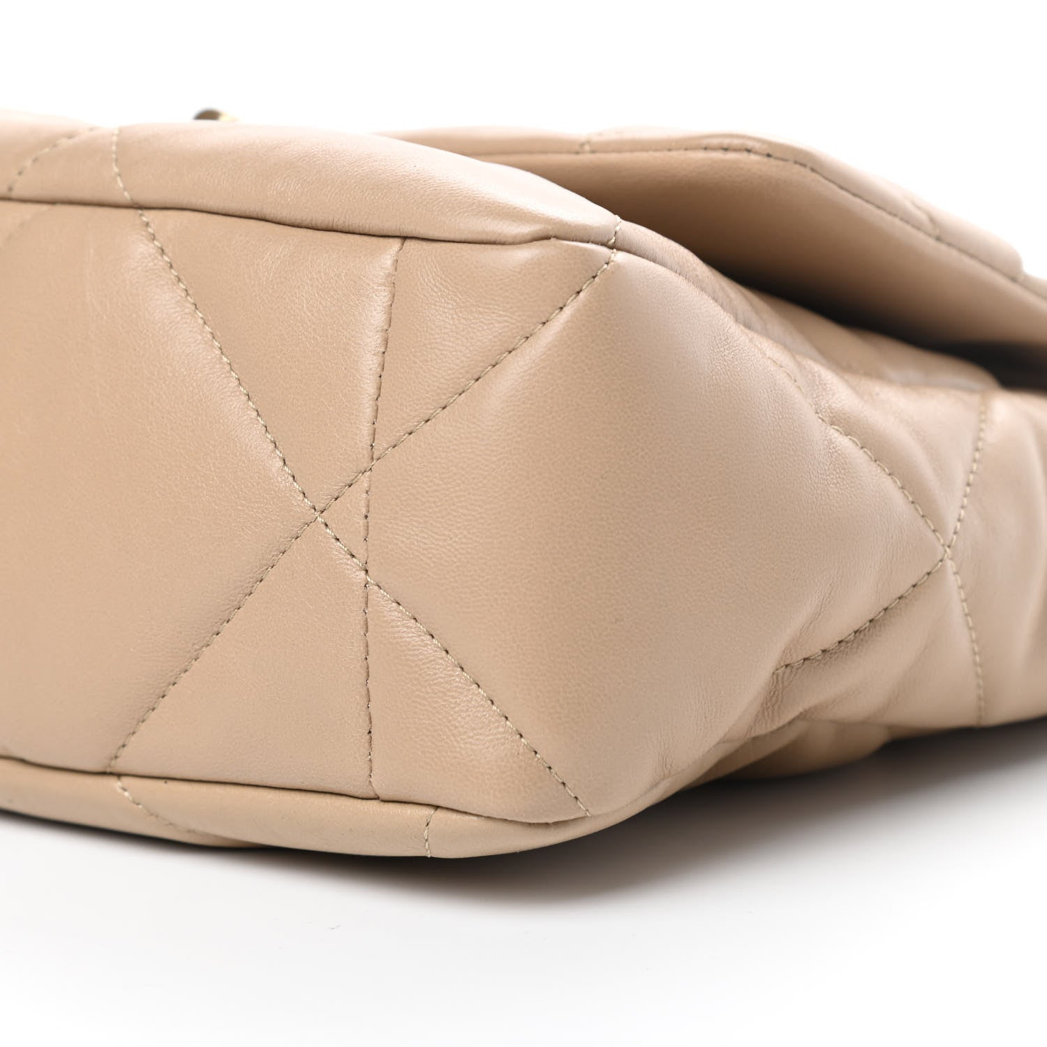 Chanel Lambskin Quilted Large Chanel 19 Flap Dark Beige 10 of 11