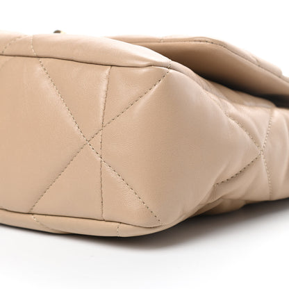 Chanel Lambskin Quilted Large Chanel 19 Flap Dark Beige 10 of 11