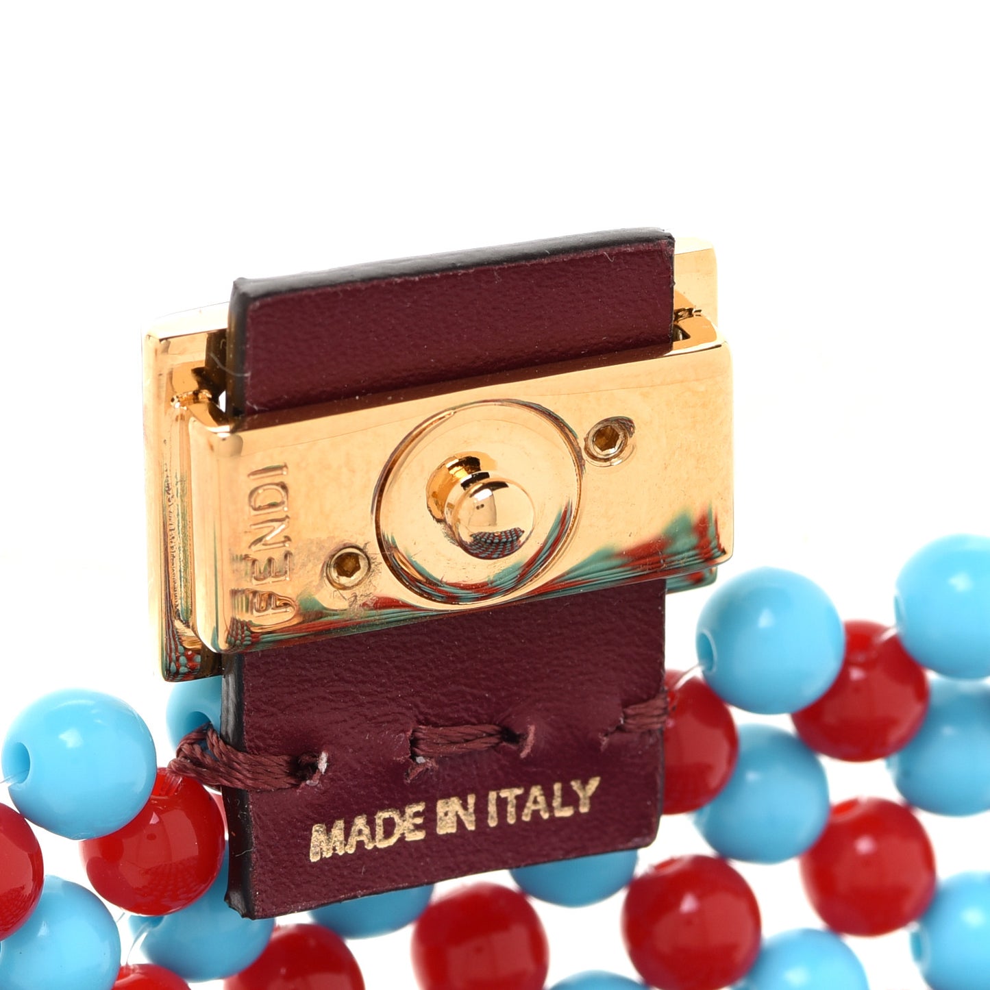 Glass Beaded Mini Pico Baguette Charm Red Blue