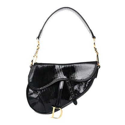 Christian Dior Patent Monogram Mini Saddle Bag Black 1 of 19