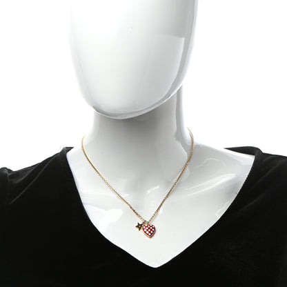 Christian Dior Metal Dioramour Necklace Gold Red 2 of 5