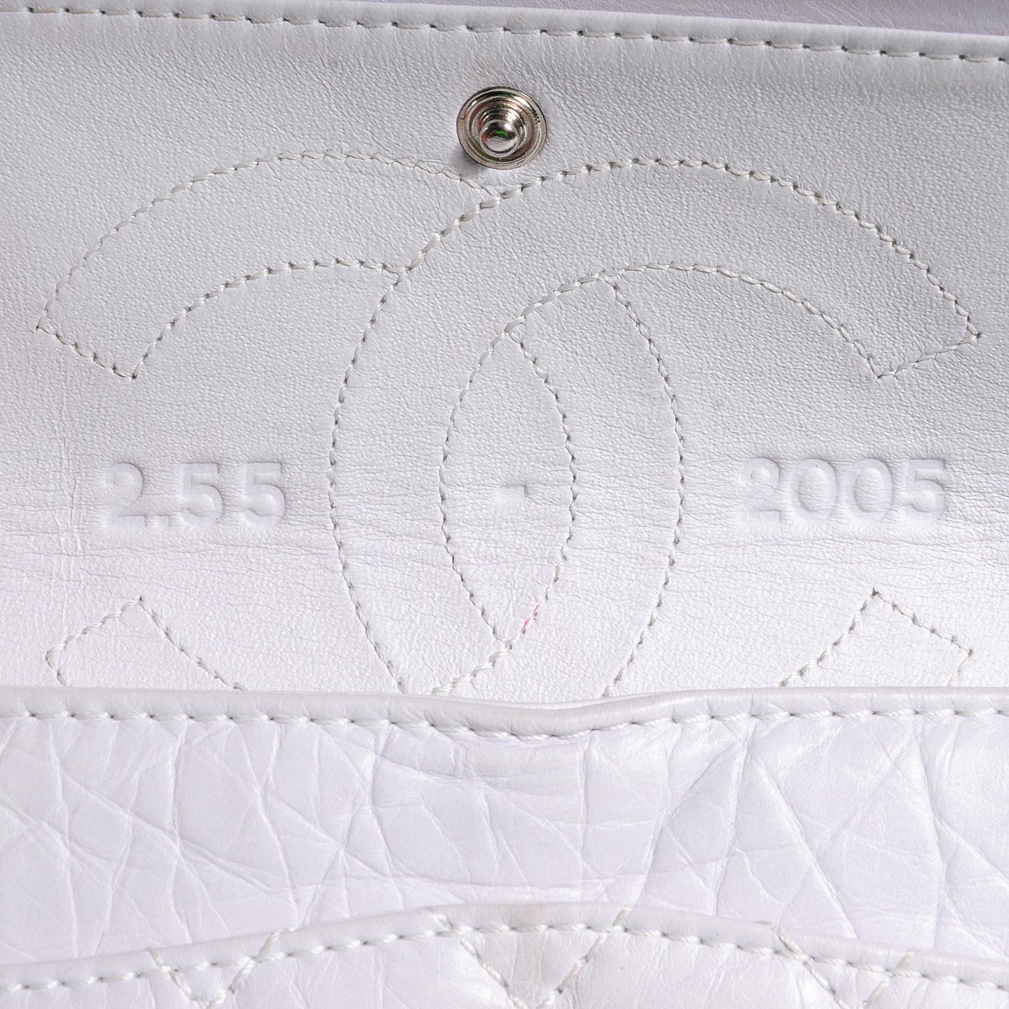 Aged Calfskin 50th Anniversary 2.55 Reissue 225 Flap White