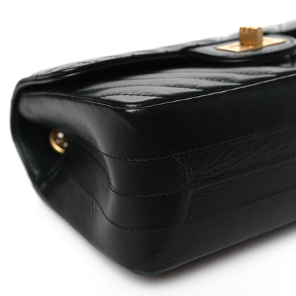 Chanel Aged Calfskin Chevron Quilted 2.55 Reissue Mini Flap Black 9 of 10