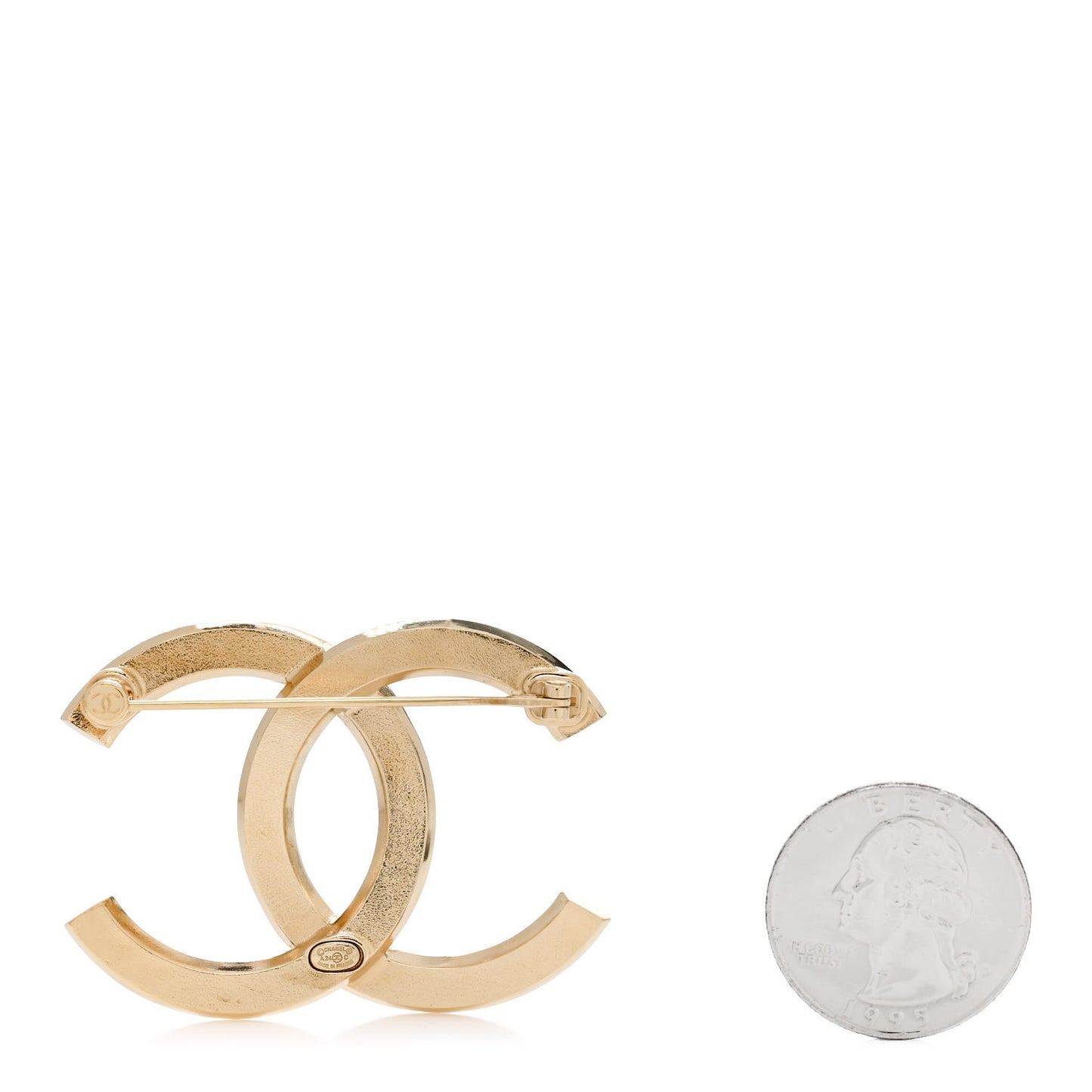 Baguette Crystal CC Brooch Black Gold