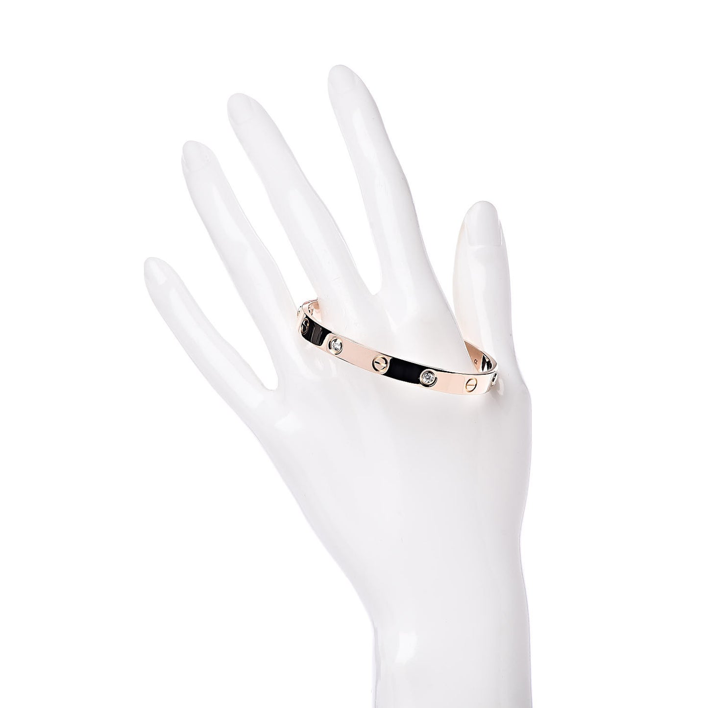 18K Pink Gold 4 Diamond LOVE Bracelet 16
