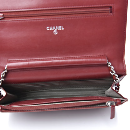 Chanel Caviar Timeless CC Wallet on Chain WOC Dark Red 4 of 16