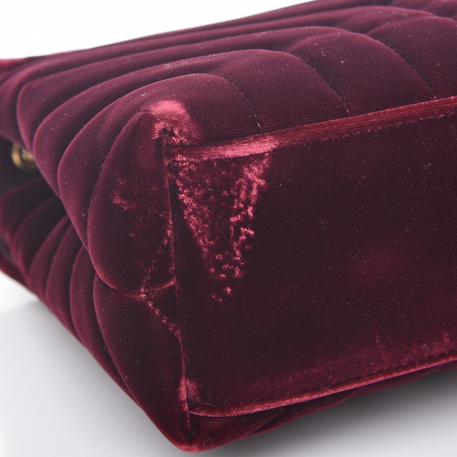 Saint Laurent Velvet Y Quilted Monogram Small Loulou Chain Satchel Burgundy 10 of 12