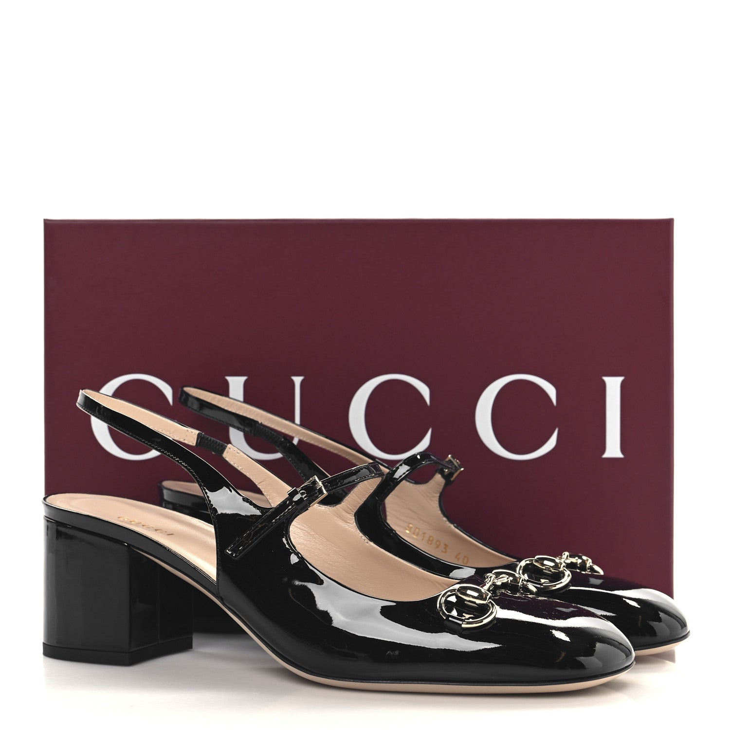 Gucci Patent Womens Horsebit Slingback Pumps 40 Black 10 of 10