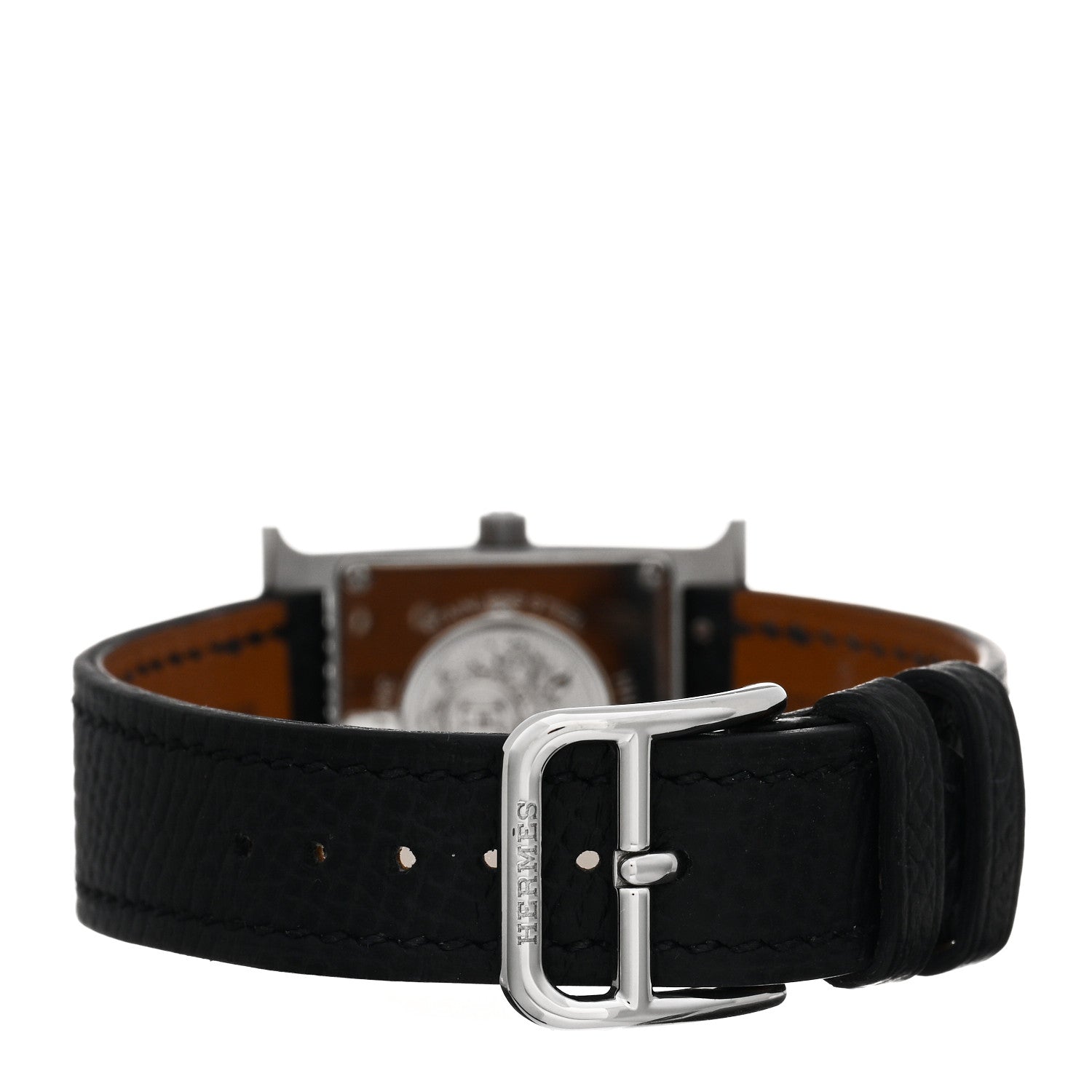 Hermes Stainless Steel Epsom 21mm Heure H Hour Quartz Watch Noir 3 of 5