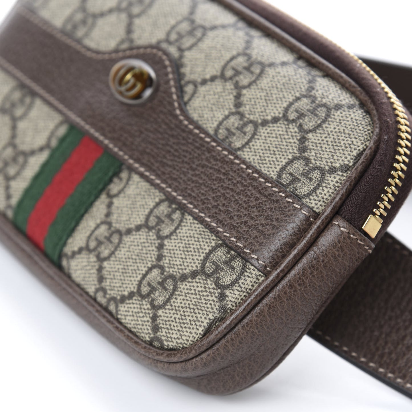 GG Supreme Monogram Ophidia Belted iPhone Case 75 30 Dark Brown