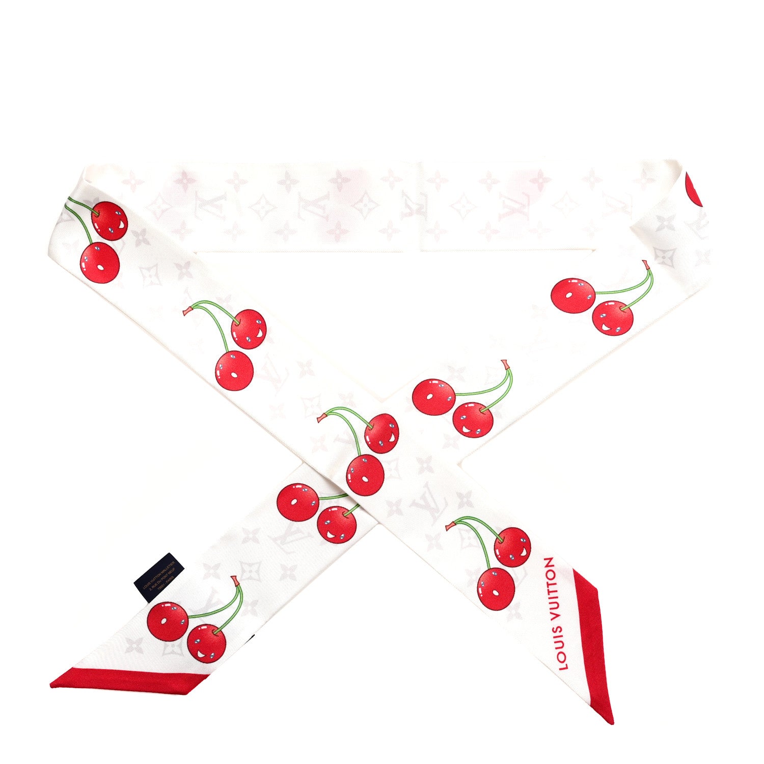 Louis Vuitton LV X TM Silk Monogram Cerises Bandeau White 1 of 3
