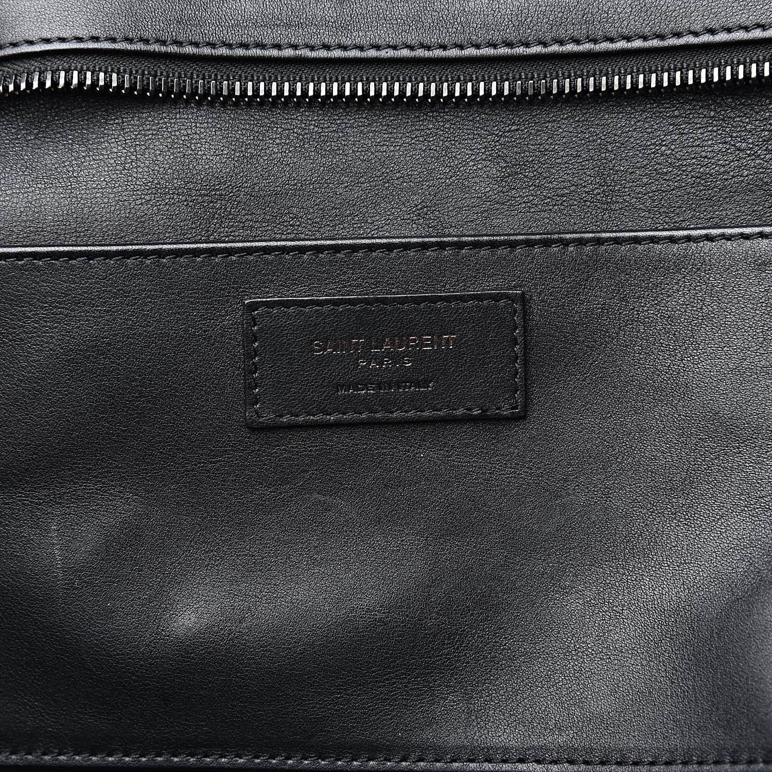 Saint Laurent Smooth Calfskin Crocodile Embossed Small Monogram Downtown Cabas Black 6 of 12