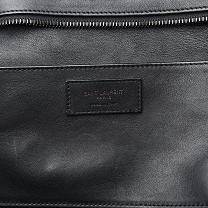 Saint Laurent Smooth Calfskin Crocodile Embossed Small Monogram Downtown Cabas Black 6 of 12