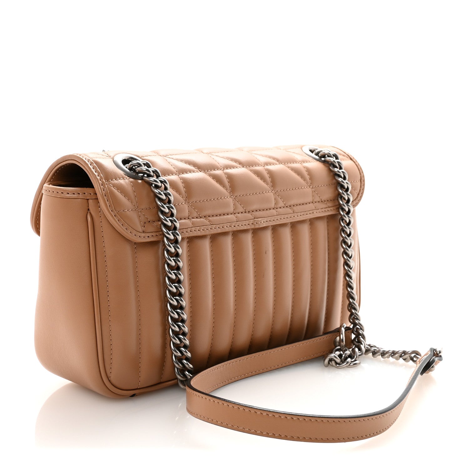 Gucci Calfskin Matelasse Aria Small GG Marmont Shoulder Bag Camelia 3 of 10