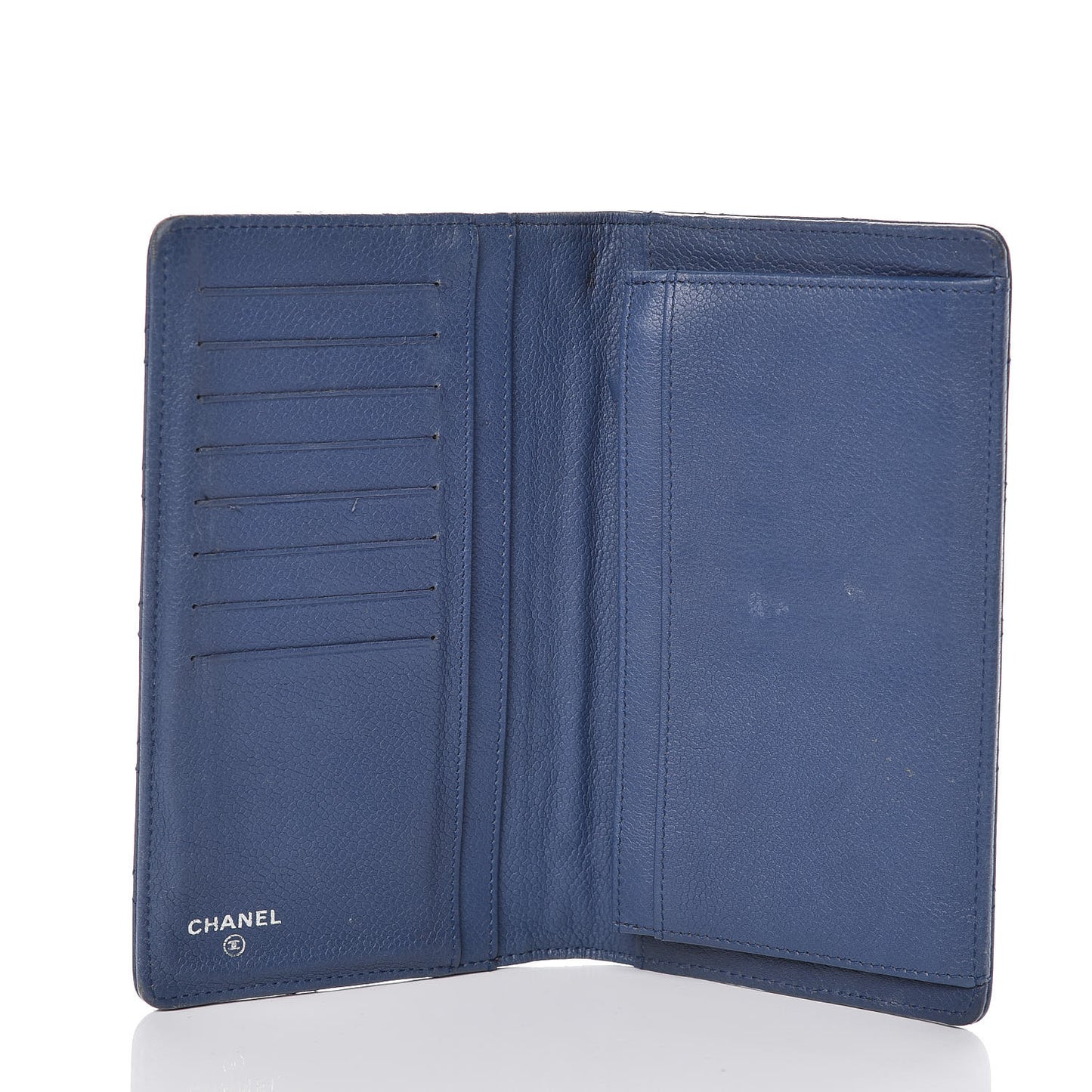 Caviar Quilted Yen Wallet Blue