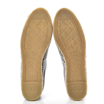 Chanel Lambskin CC Espadrilles 39 Navy Black 5 of 12