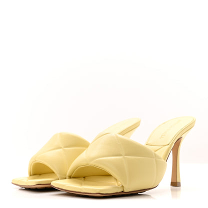 Bottega Veneta Nappa Quilted Rubber Lido Mule Sandals 37.5 Moon Beam 4 of 11