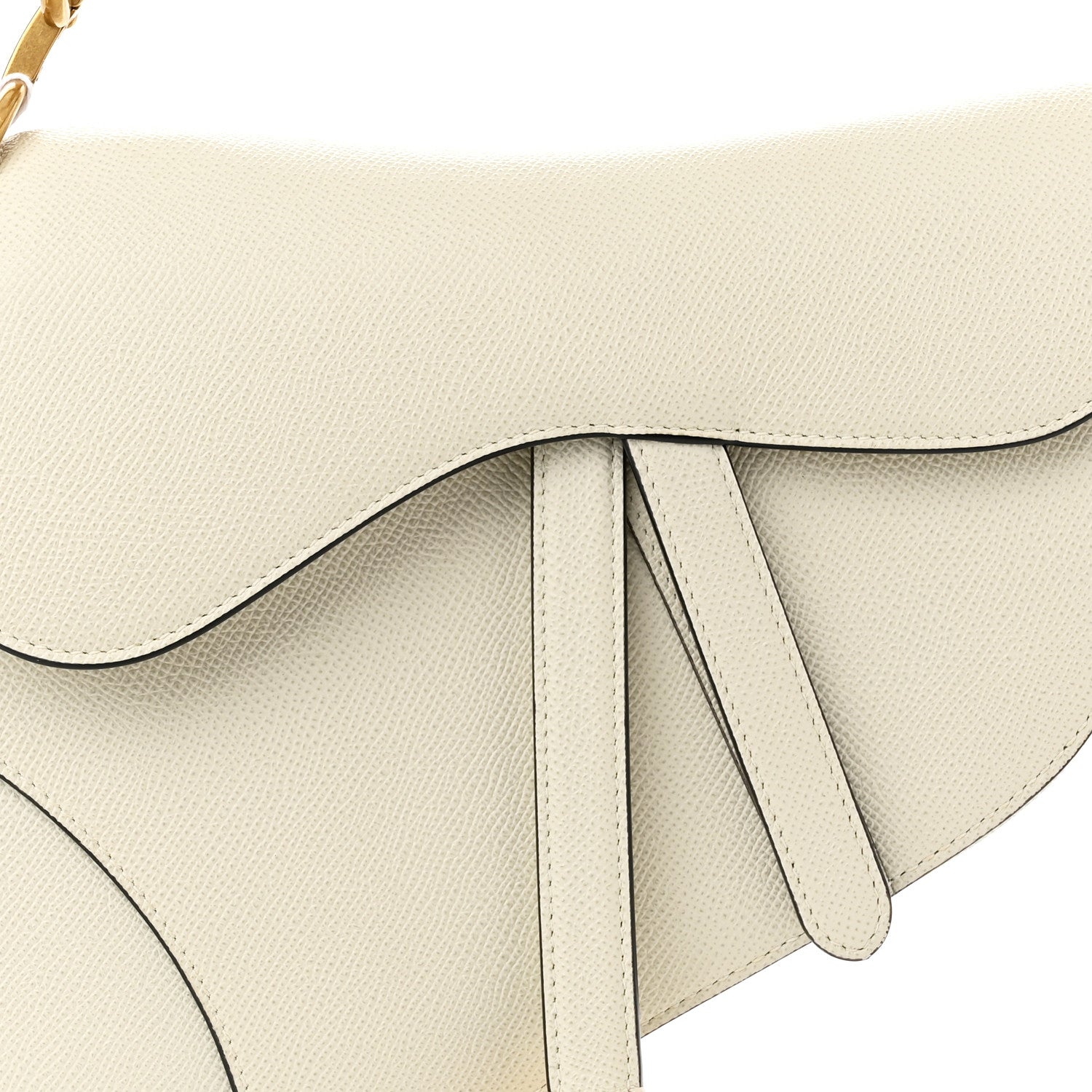 Christian Dior Grained Calfskin Saddle Bag White 8 of 10