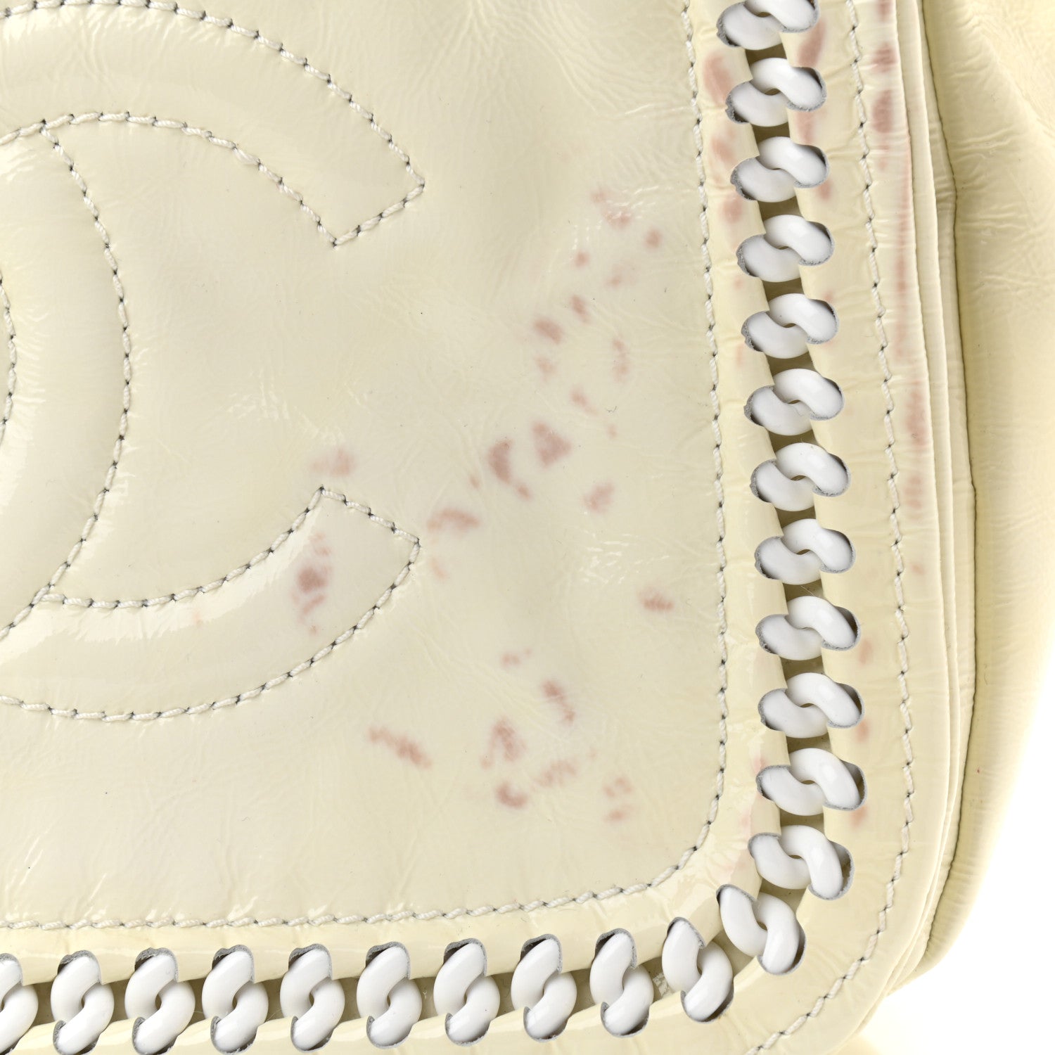 Chanel Crinkled Patent Modern Chain Flap White 11 of 13