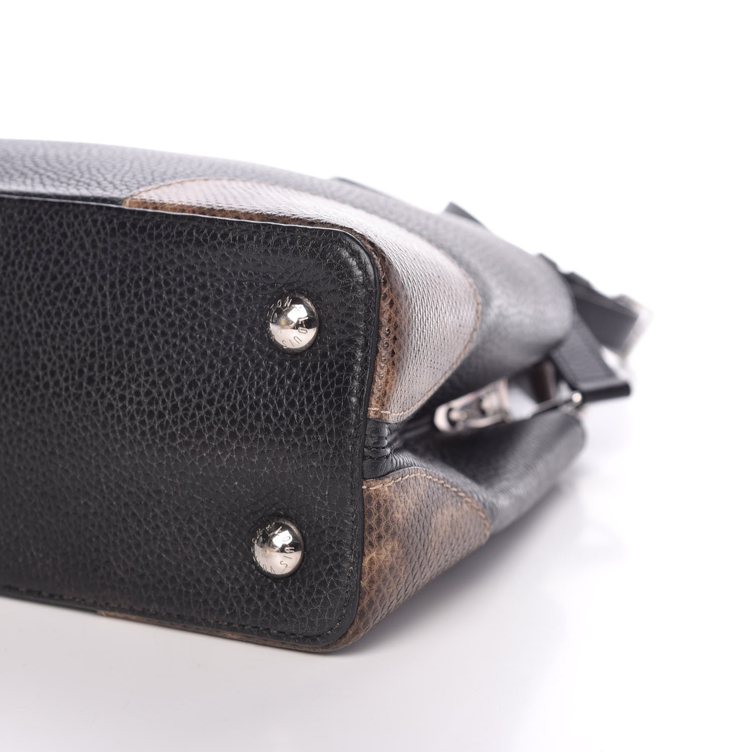Louis Vuitton Taurillon Watersnake Capucines PM Black 8 of 8