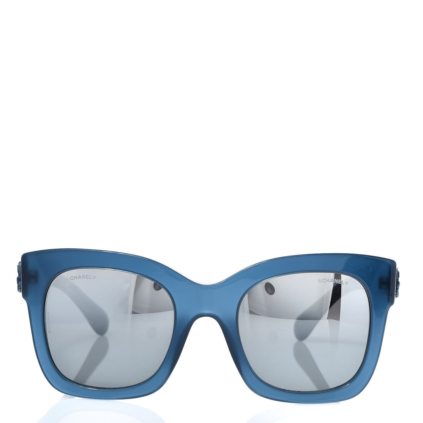 Acetate Mirror CC Square Fall Sunglasses 5357 Dark Blue