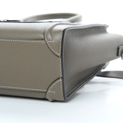 Celine Drummed Calfskin Nano Luggage Souris 11 of 11