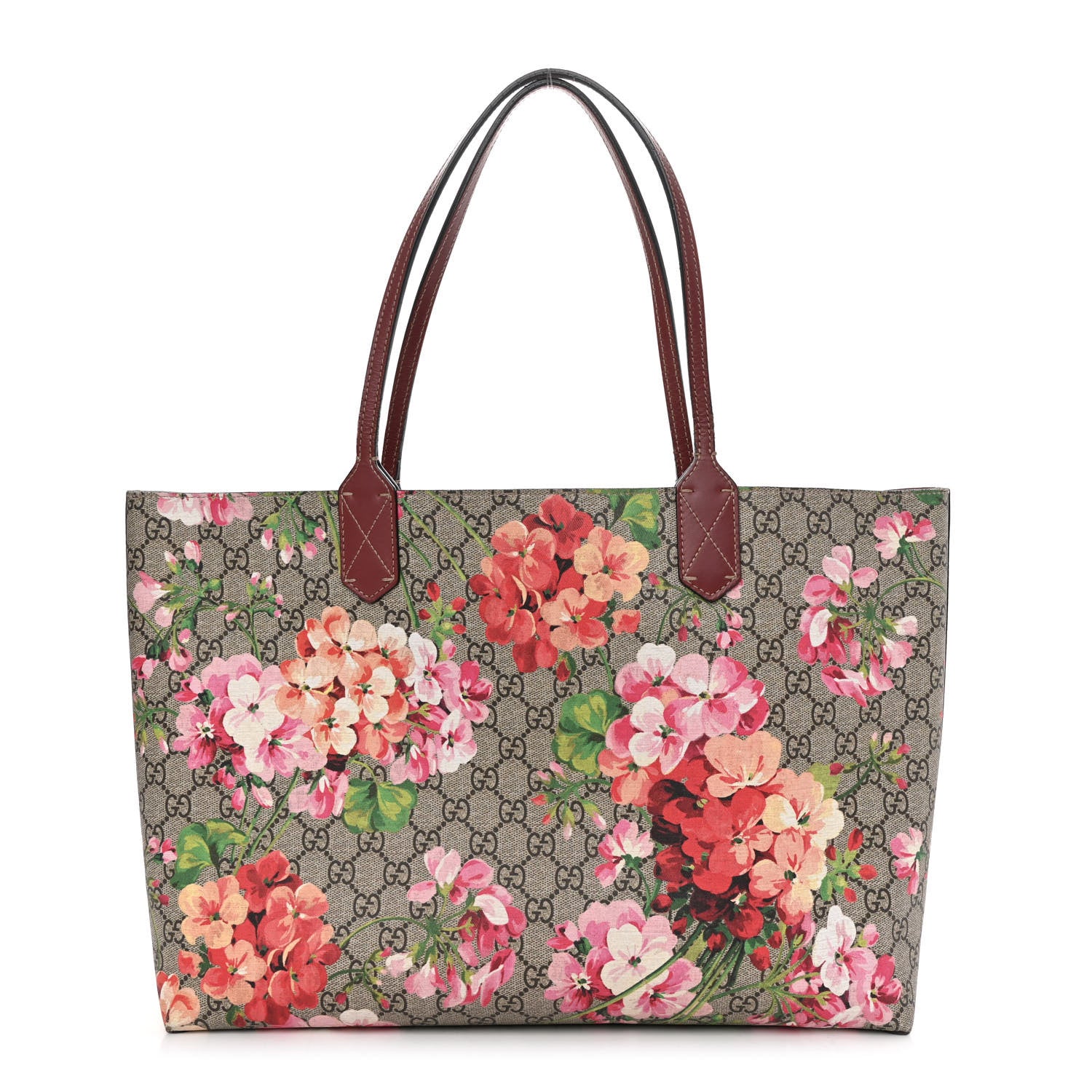 Gucci GG Supreme Monogram Blooms Medium Reversible Tote Beige Multicolor Dry Rose 1 of 21