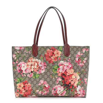 Gucci GG Supreme Monogram Blooms Medium Reversible Tote Beige Multicolor Dry Rose 1 of 21