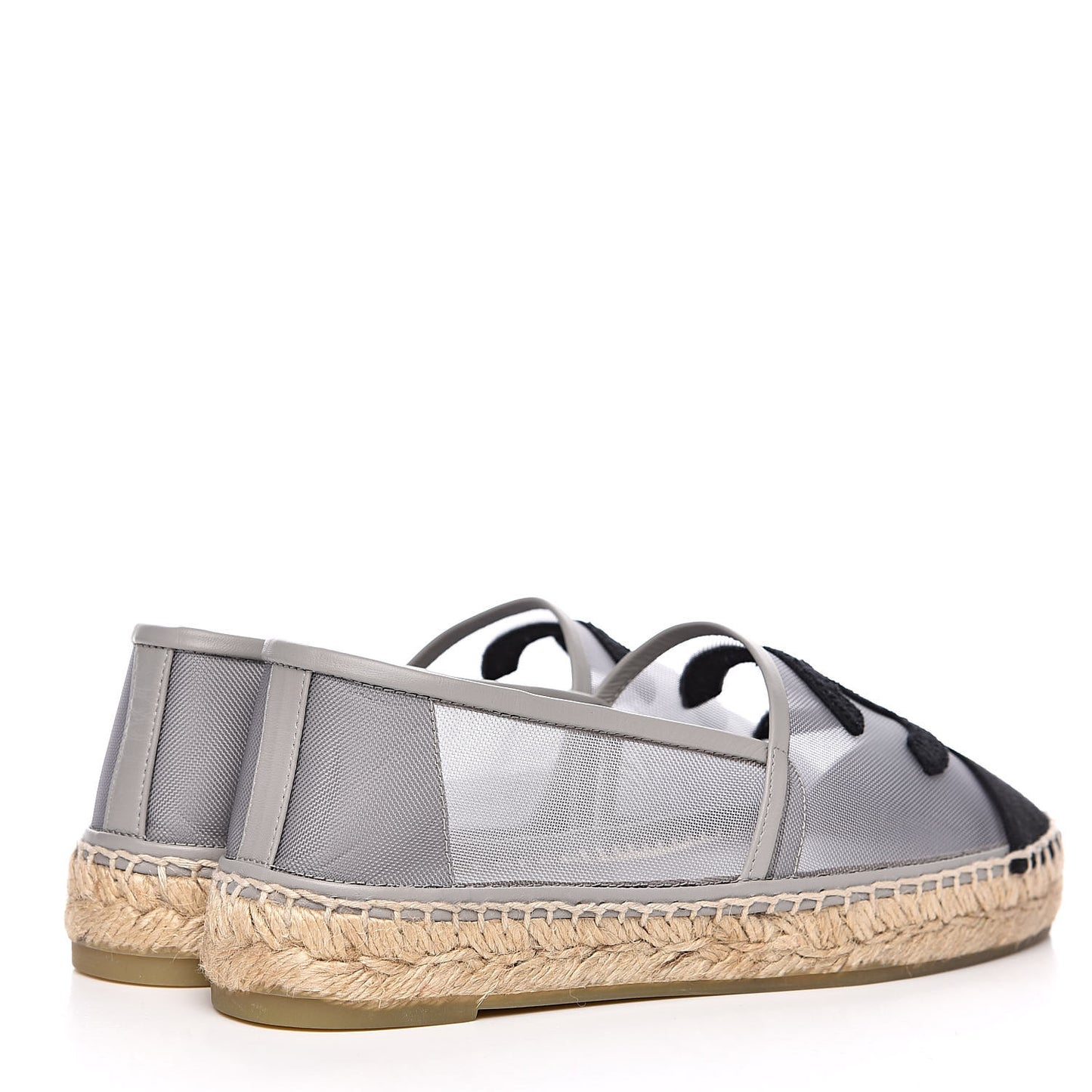 Mesh Grosgrain CC Espadrilles 37 Grey