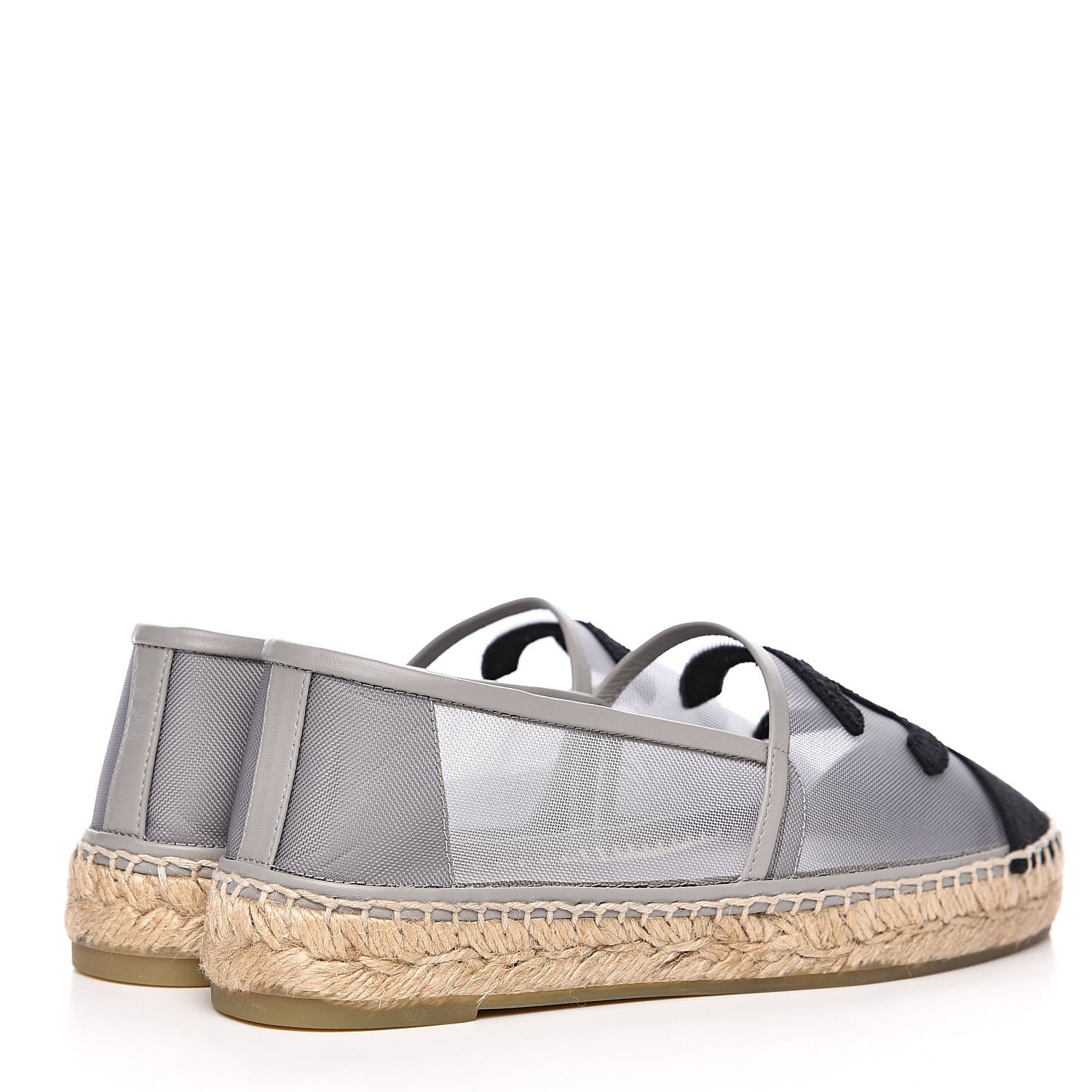 Chanel Mesh Grosgrain CC Espadrilles 37 Grey 4 of 10