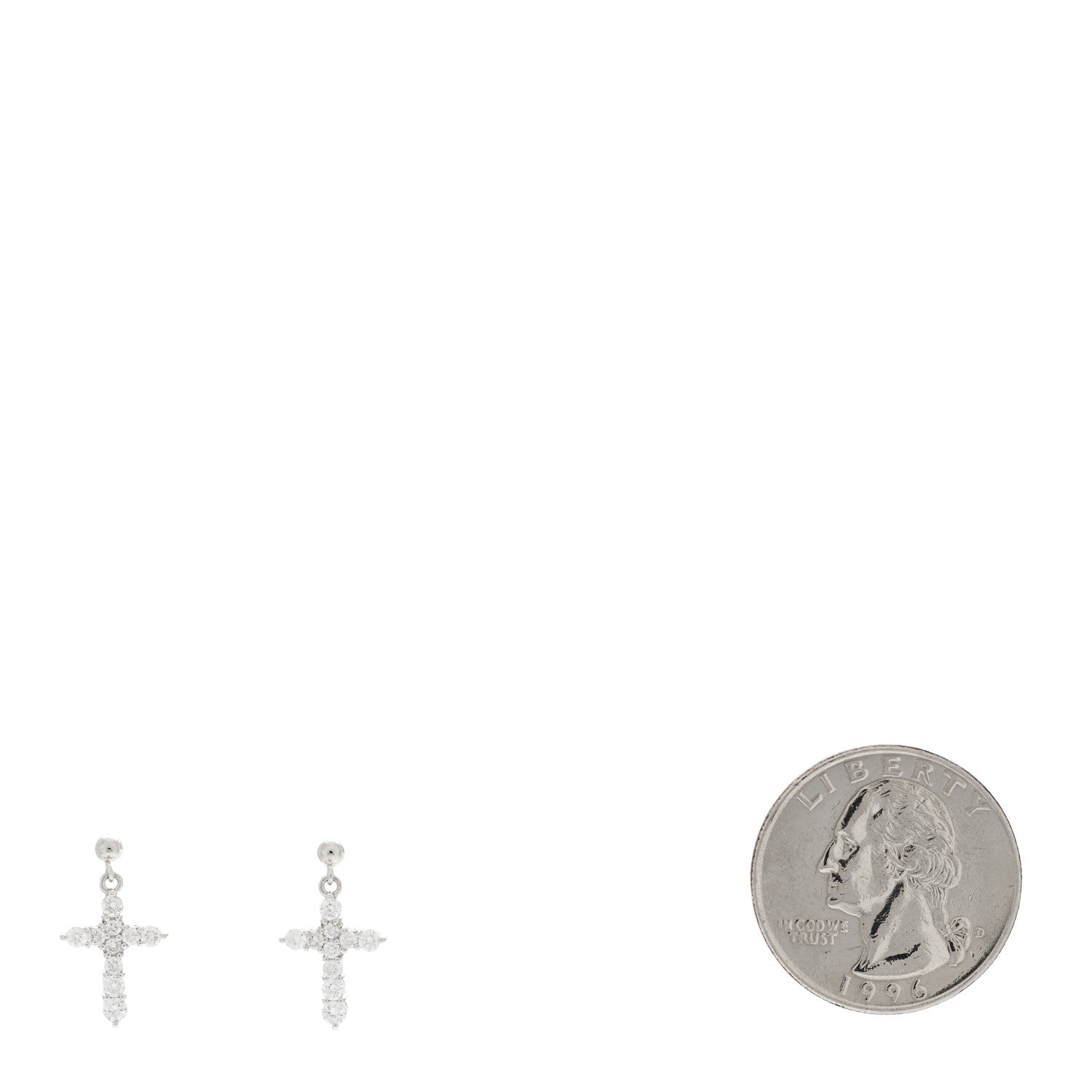 Parker & West by FASHIONPHILE Platinum Diamond .50ctw Cross Drop Earrings 2 of 5