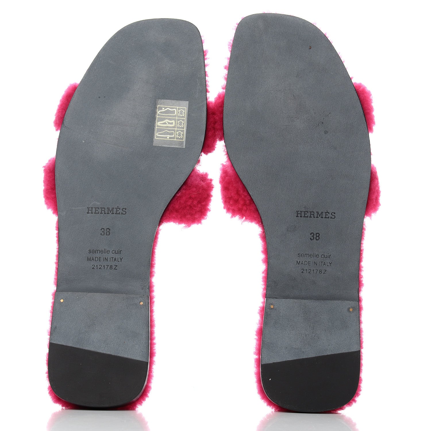 Hermes Woolskin Oran Sandals 38 Rose Fuchsia 5 of 9