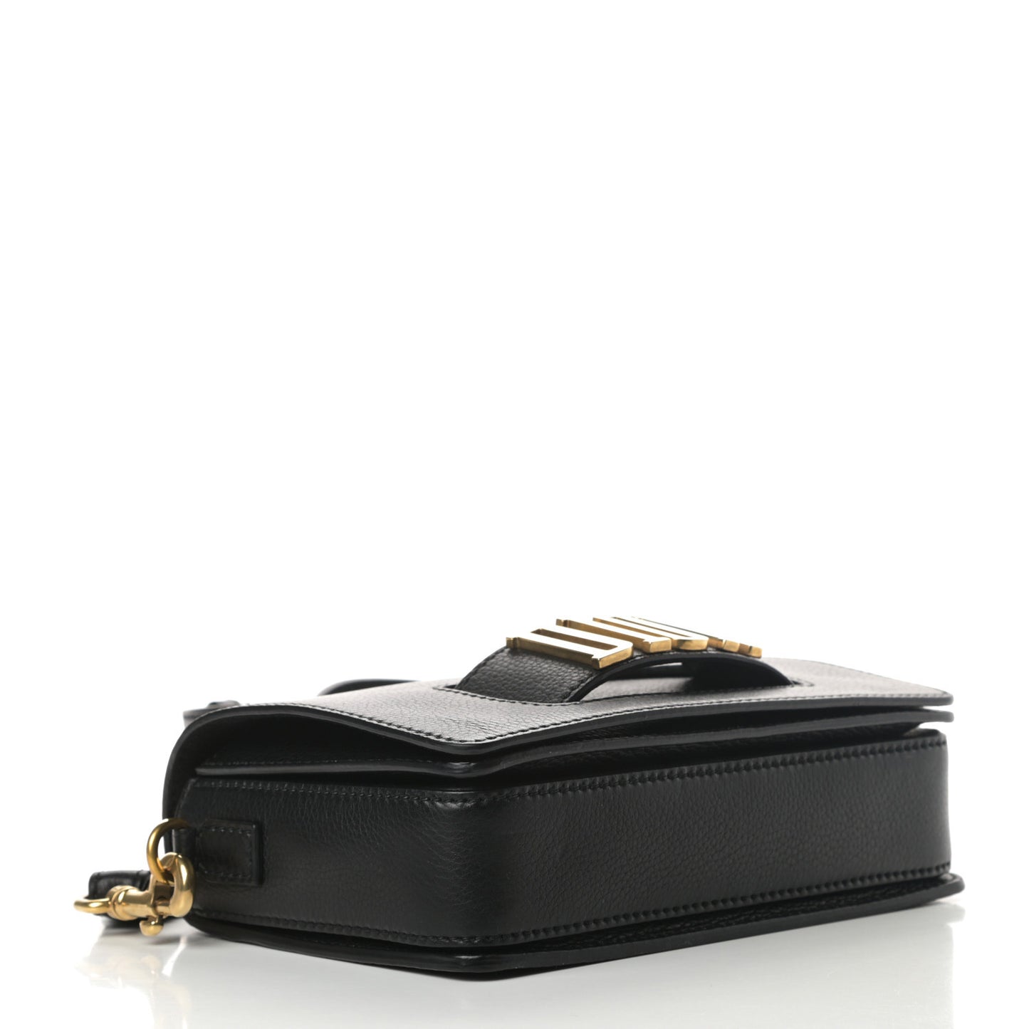 Grained Calfskin Dio(r)evolution Flap Bag Black