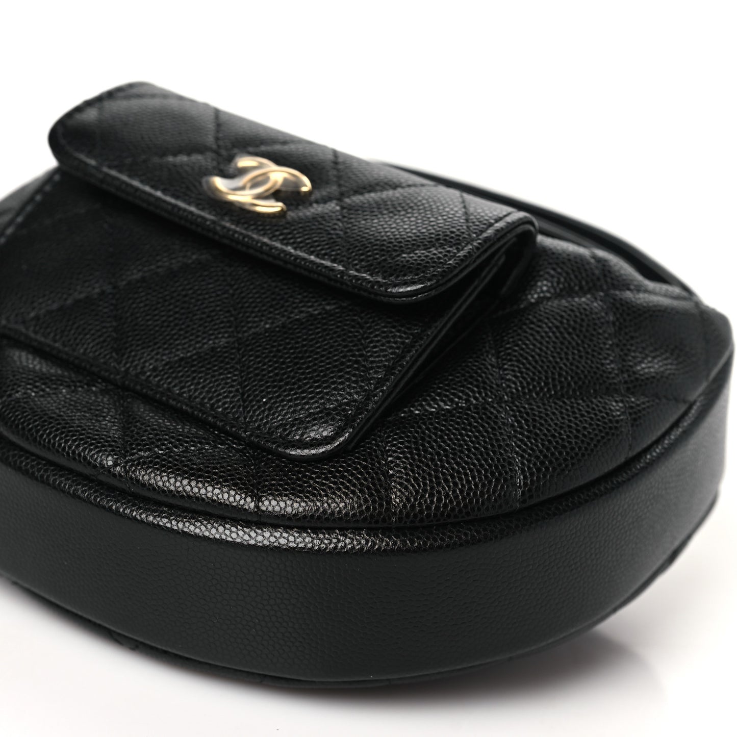 Caviar Quilted Polly Pocket Pouch Hobo Black