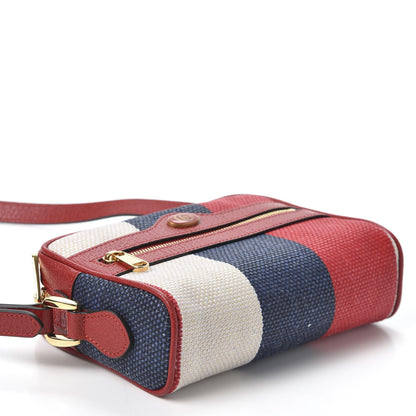 Gucci Canvas Sylvie Stripe Mini Ophidia Camera Bag Mystic White Hibiscus Red Maritime 3 of 9