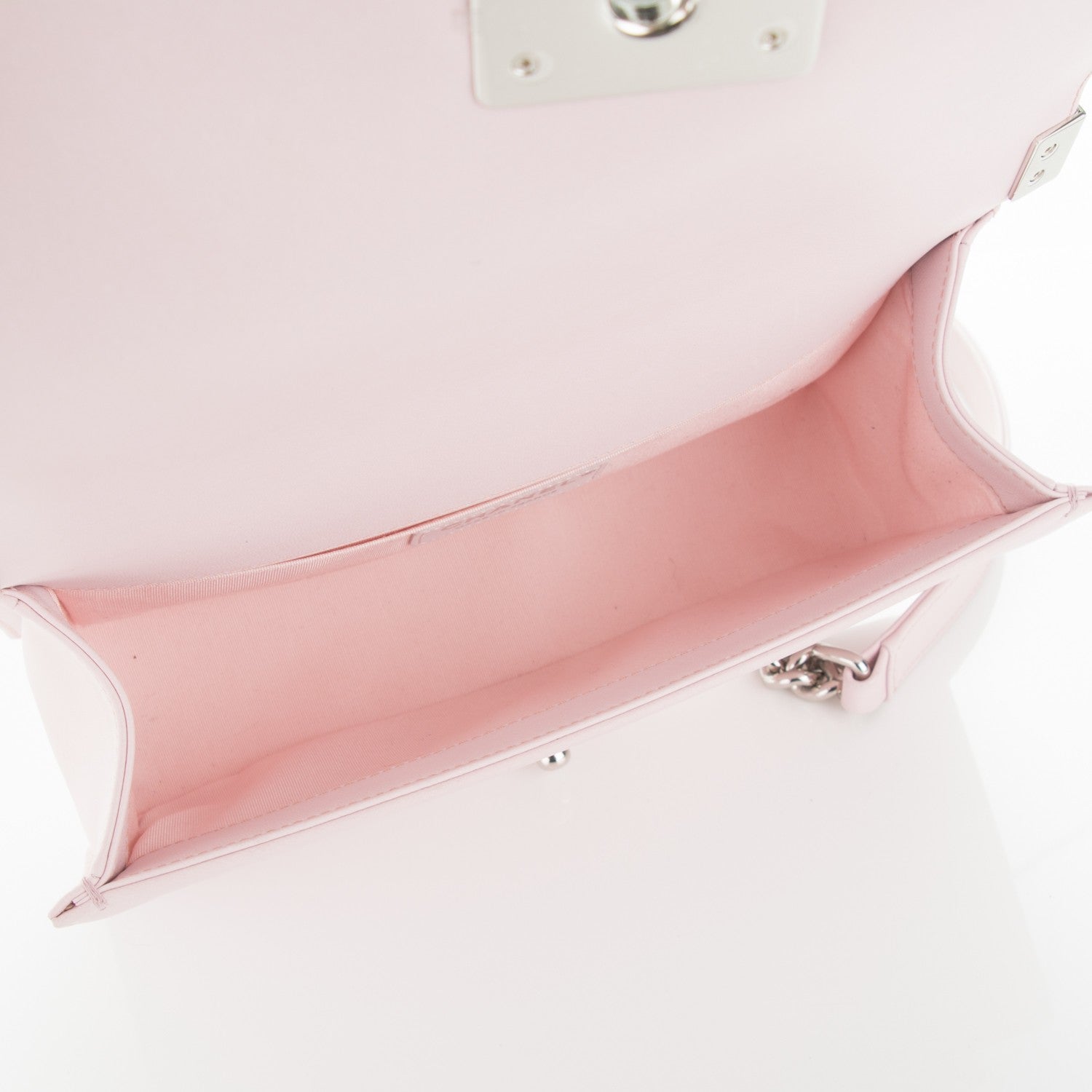 Chanel Lambskin Iridescent PVC Medium Boy Flap Light Pink Silver 6 of 8