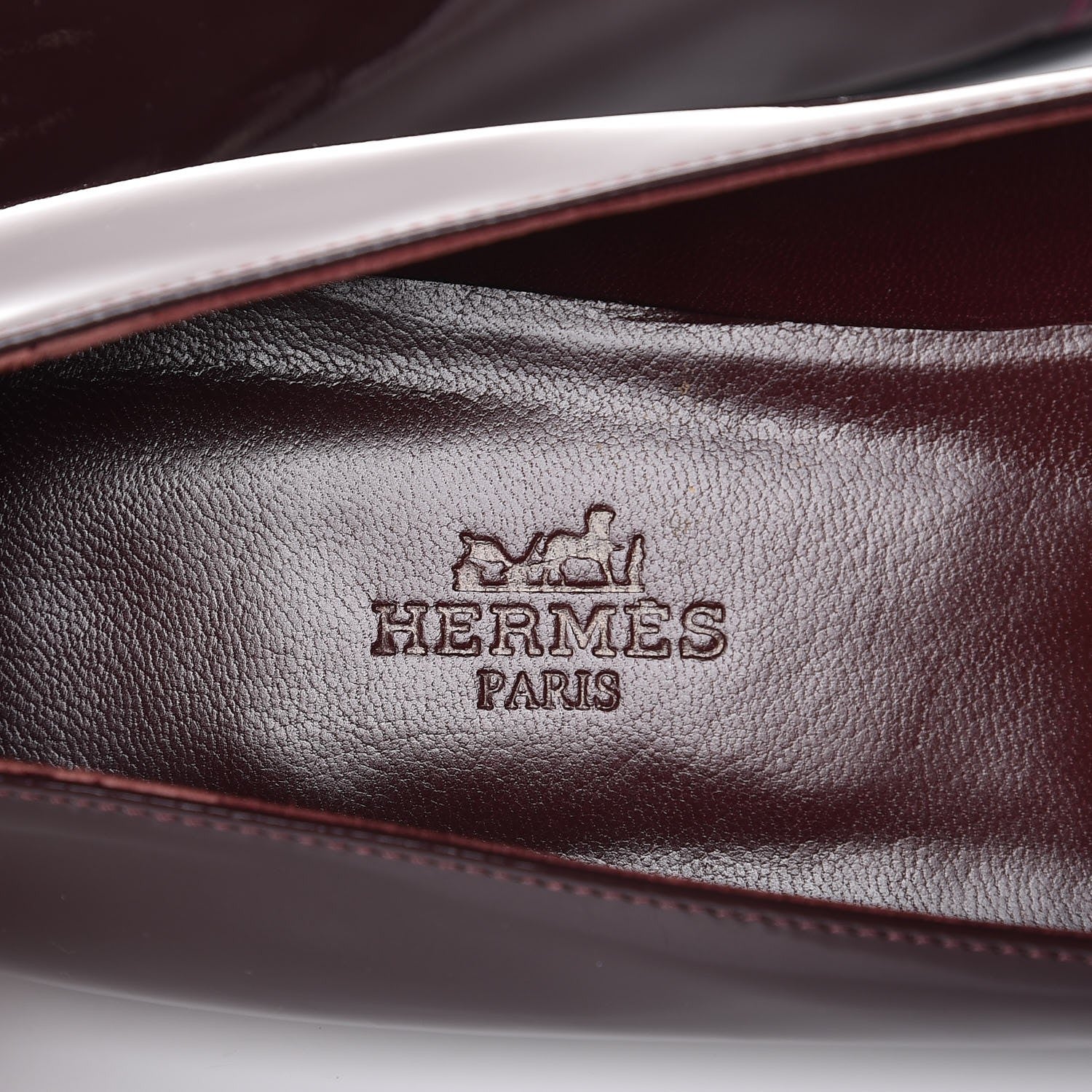 Hermes Patent Epsom Nice Ballerina Flats 38 Bordeaux 6 of 8