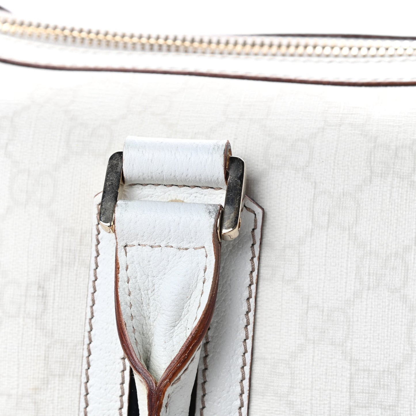GG Plus Monogram Web Large Carry On Duffle Bag White