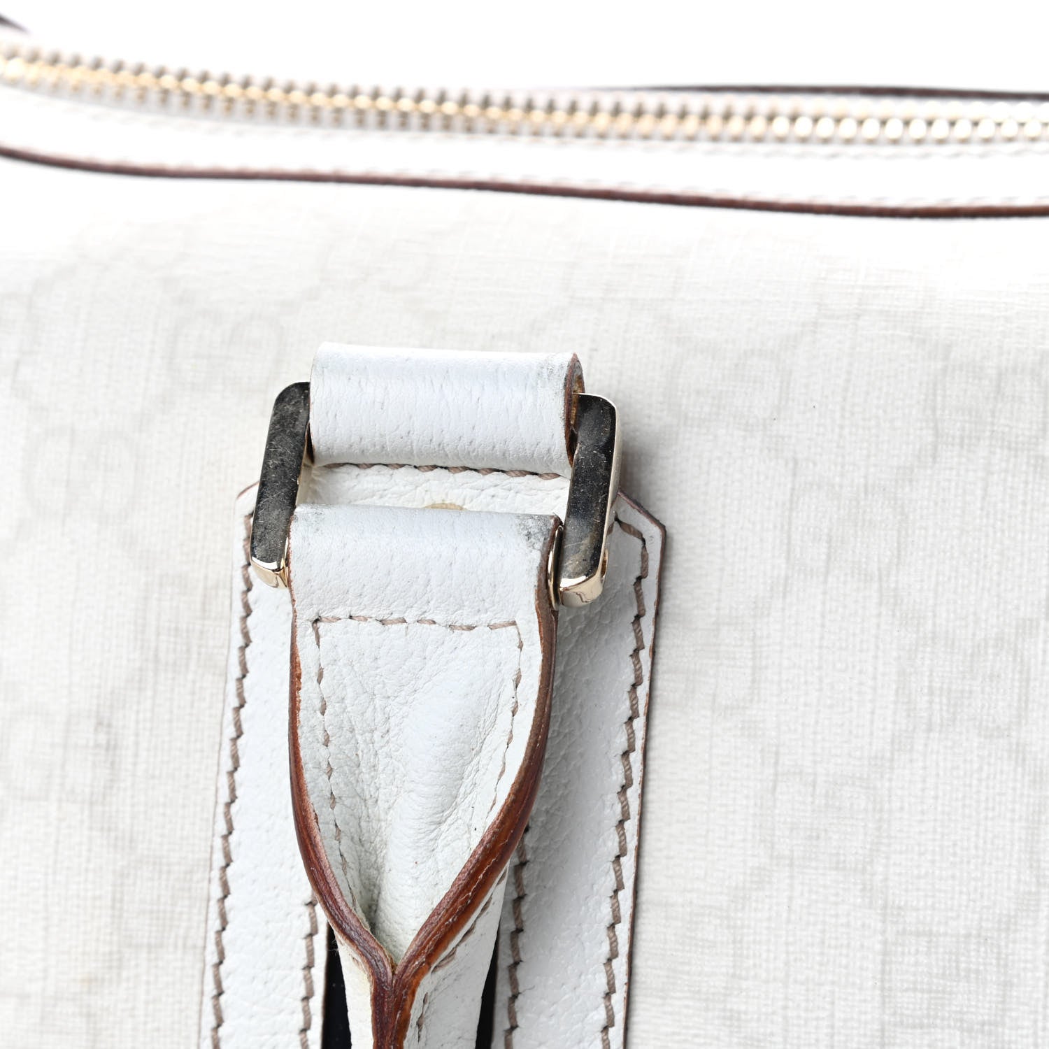 Gucci GG Plus Monogram Web Large Carry On Duffle Bag White 16 of 18