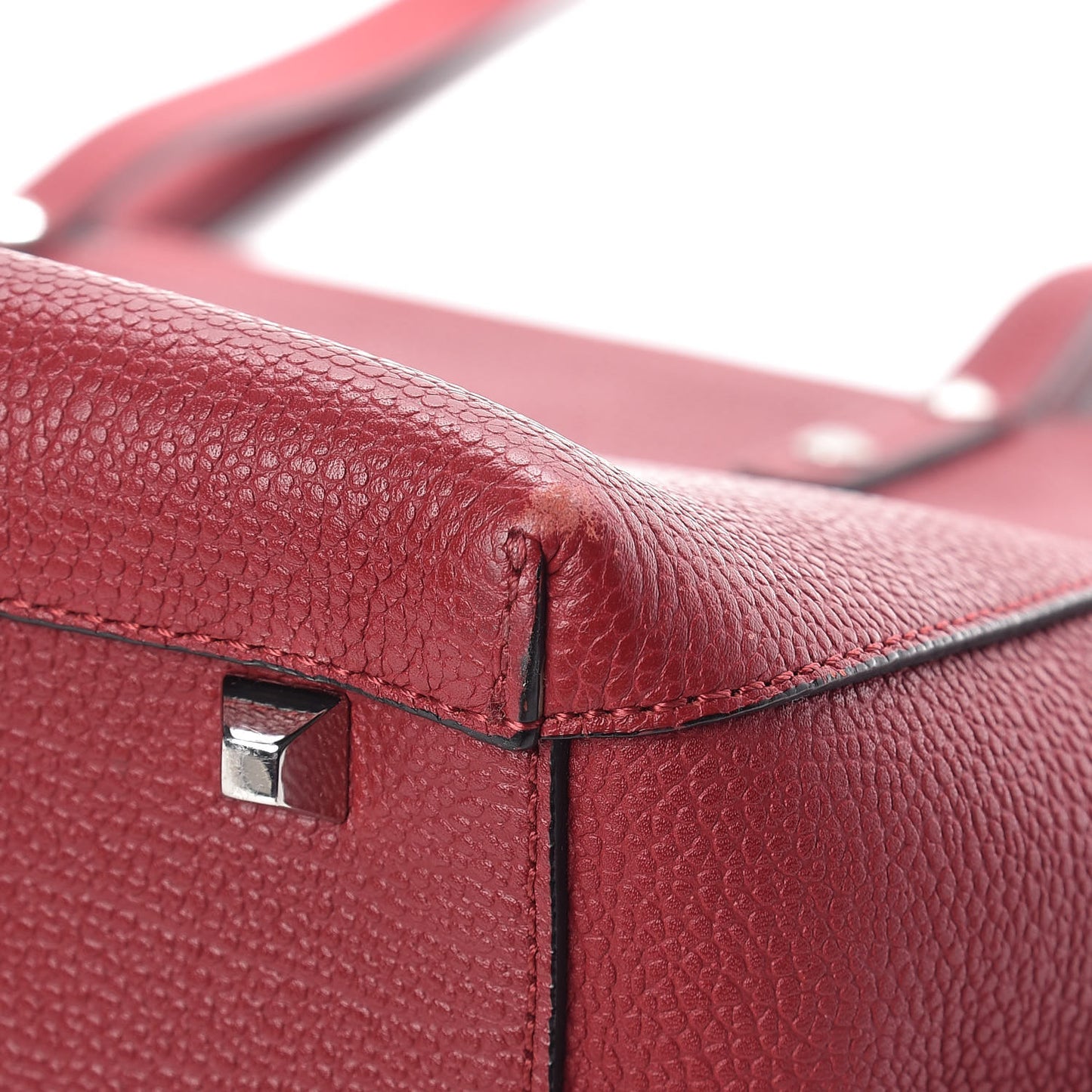 Pebbled Calfskin Tote Ruby