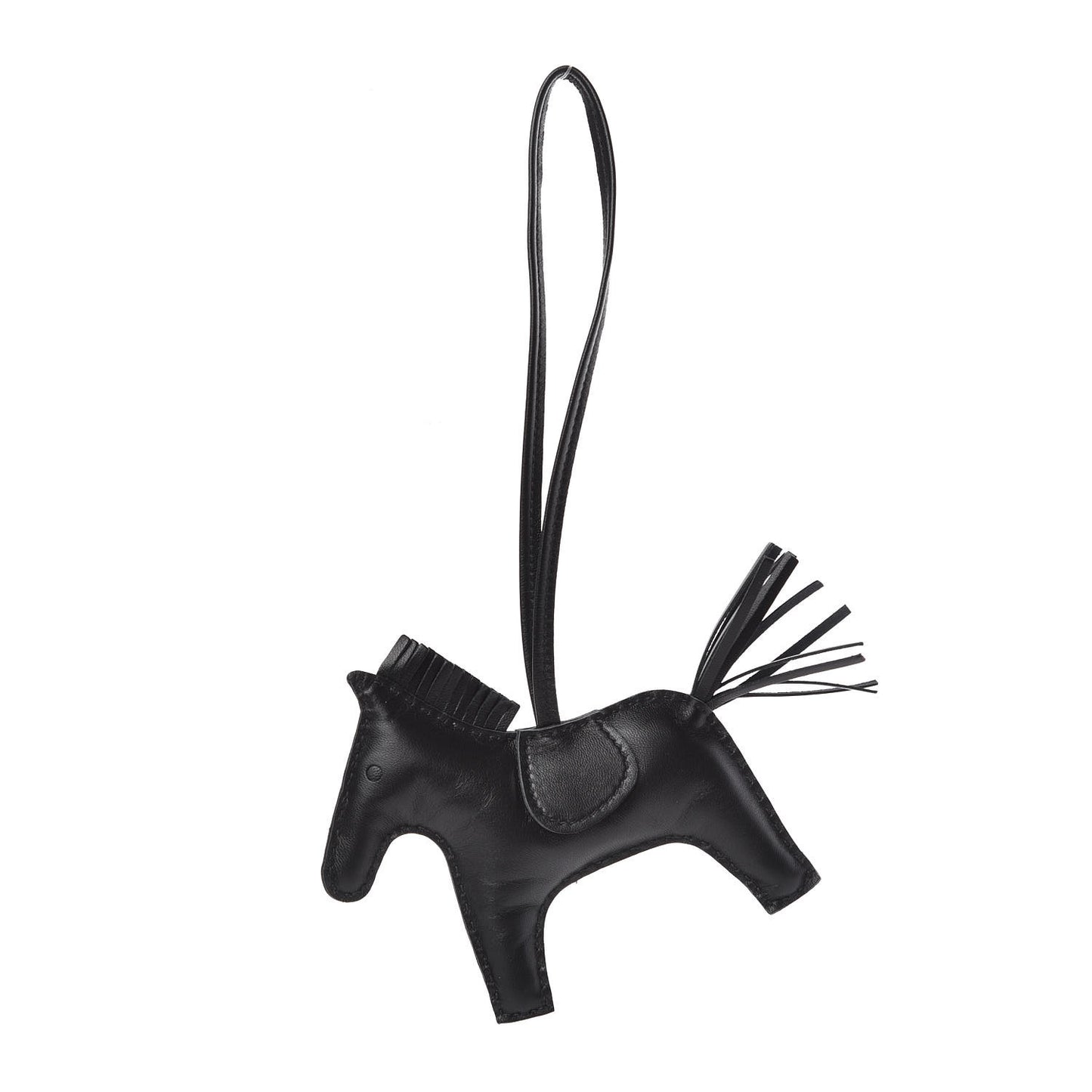 Milo Lambskin Grigri Rodeo Horse Bag Charm MM So Black
