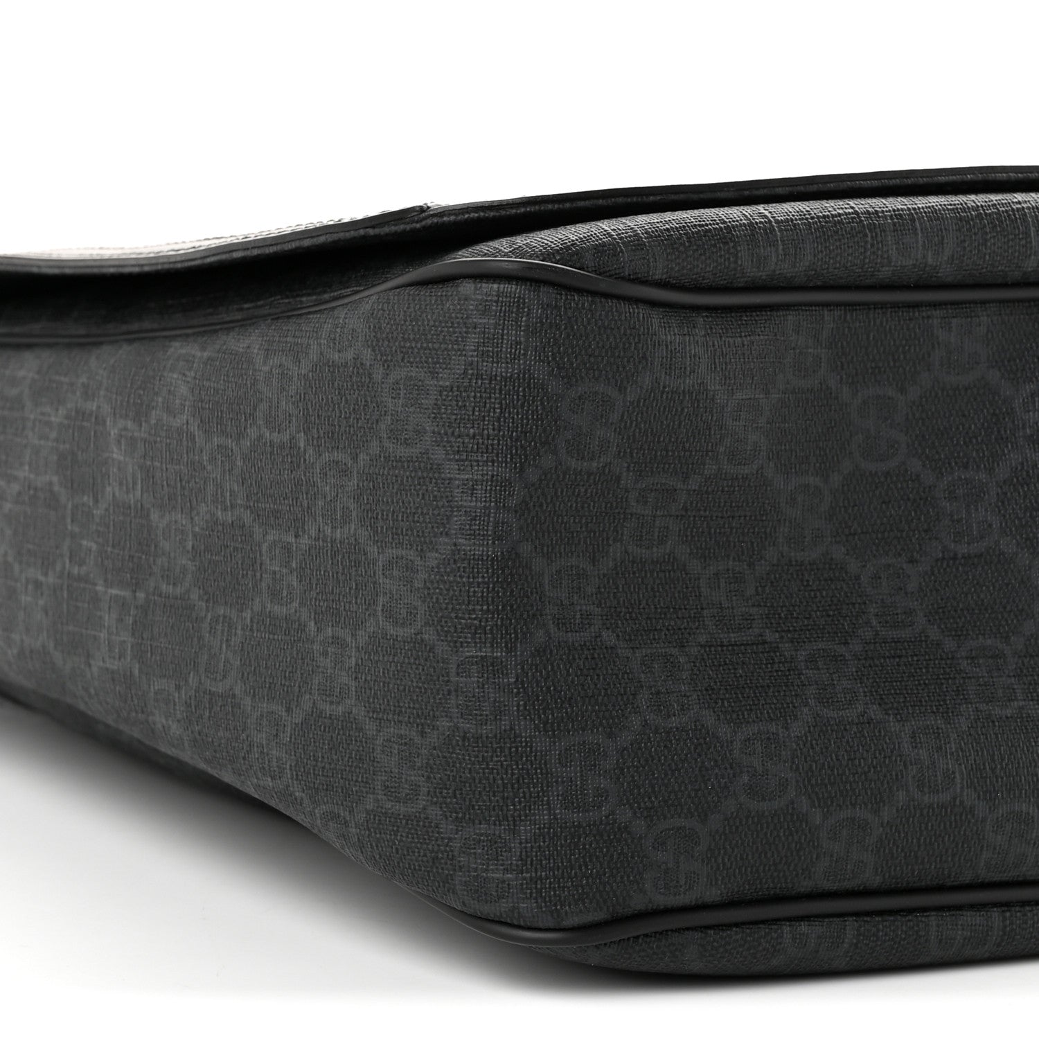 Gucci GG Supreme Monogram Flap Messenger Bag Black Grey 9 of 10
