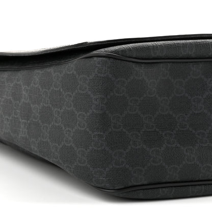 Gucci GG Supreme Monogram Flap Messenger Bag Black Grey 9 of 10