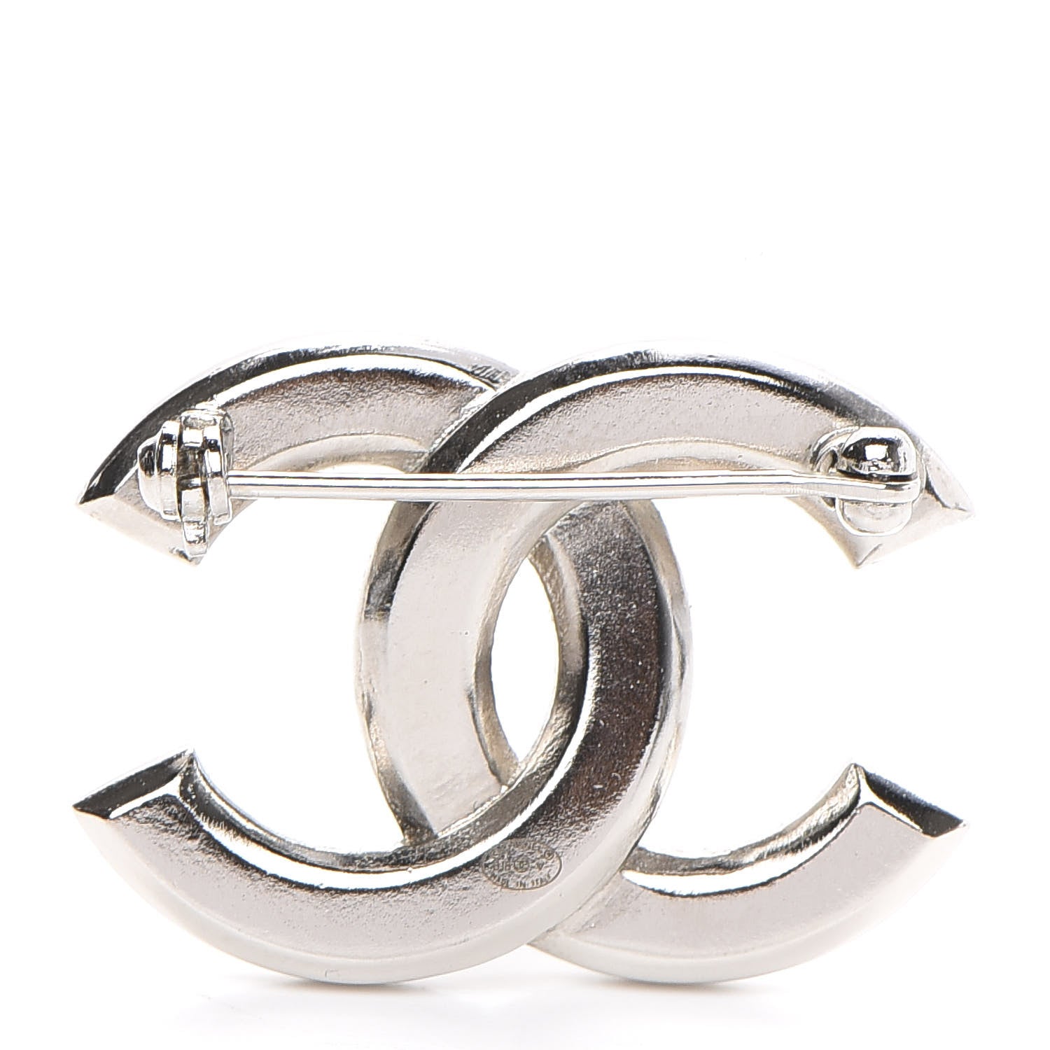 Chanel Crystal CC Brooch Silver 3 of 5