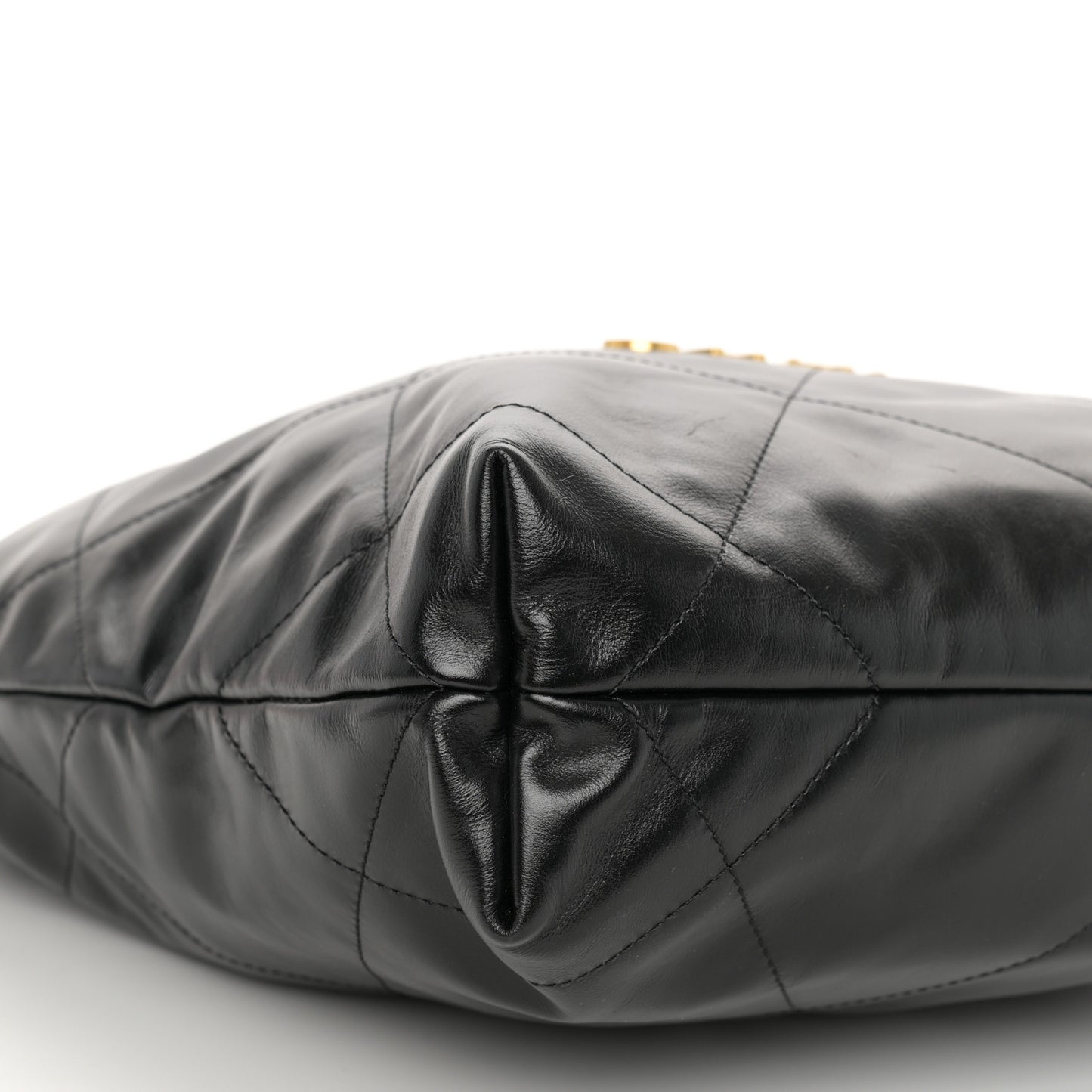 Shiny Calfskin Quilted Small Chanel 22 Black